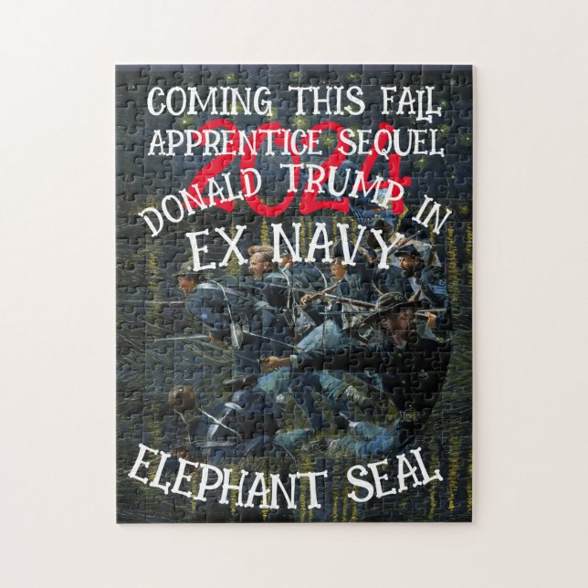 DOD DOJ Ex Navy Elephant Seal Cage Fighting Party Jigsaw Puzzle (Vertical)