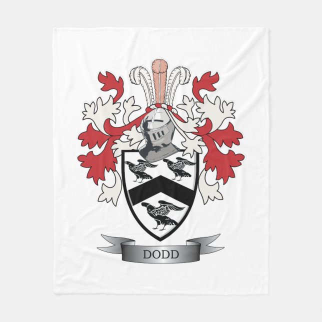 Dodd Family Crest Coat of Arms Fleece Blanket (Front)