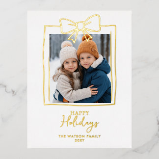 Doddle Hand Drawn Bow Christmas Photo Holiday Post