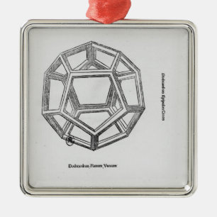 Dodecahedron, from 'De Divina Proportione' Metal Ornament