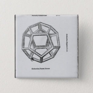 Dodecahedron, from 'De Divina Proportione' Pinback Button
