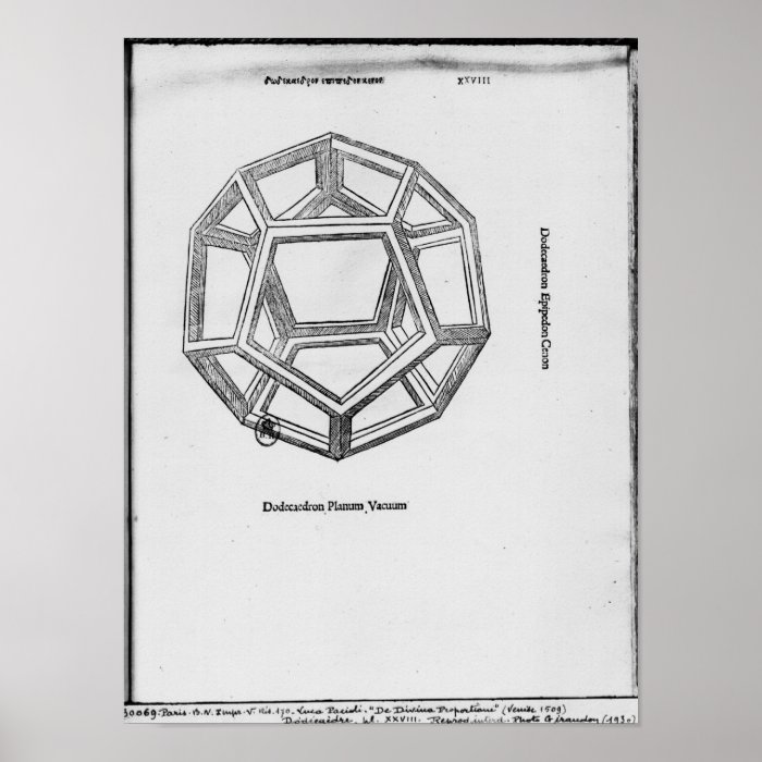 Dodecahedron, 'De Divina Proportione' Posters