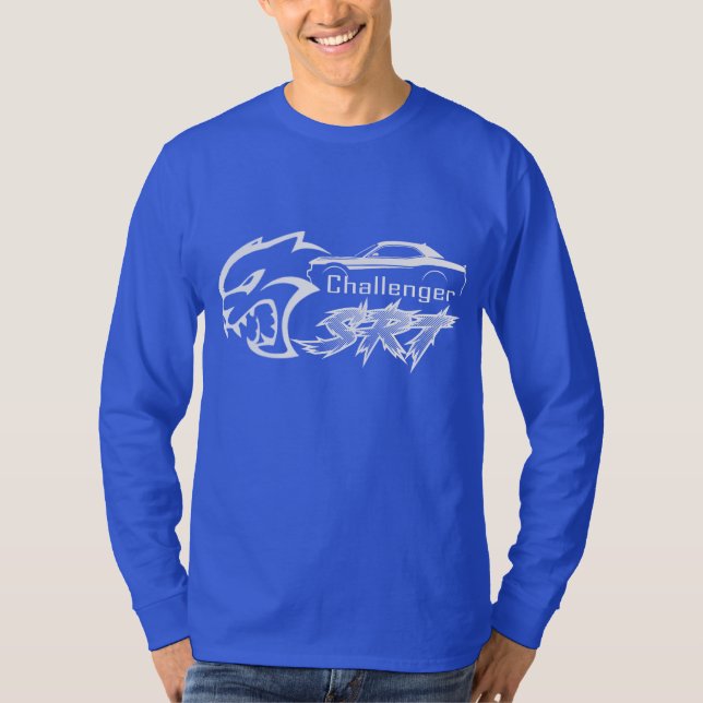 Dodge Challenger Car Short Sleeve Crew Neck Black  T-Shirt (Front)