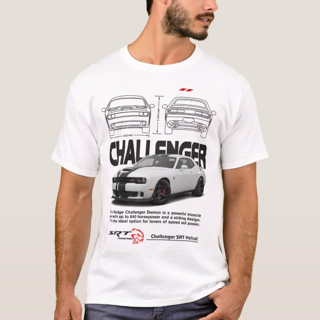 Dodge Challenger – Muscle Car Power and Iconic Sty T-Shirt (Front)