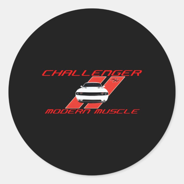 Dodge Challenger Rt Modern Muscle Classic Round Sticker (Front)