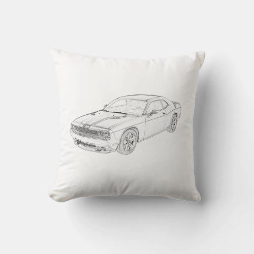 Dodge Challenger Throw Pillow