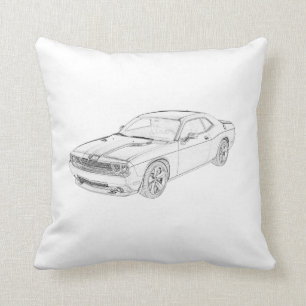 Dodge Challenger Throw Pillow