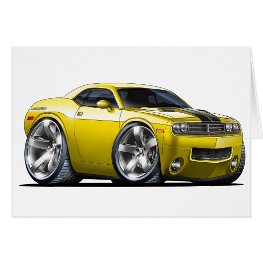Dodge Challenger Yellow Car Cards (Front Horizontal)