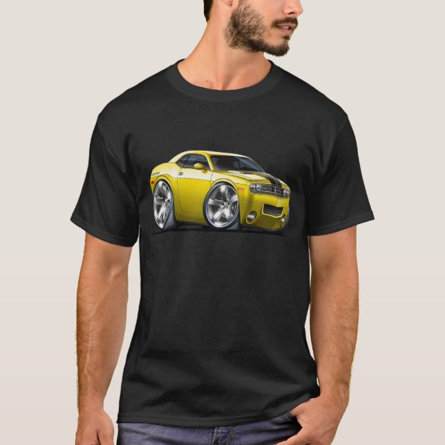 Dodge Challenger Yellow Car T-Shirt (Front)