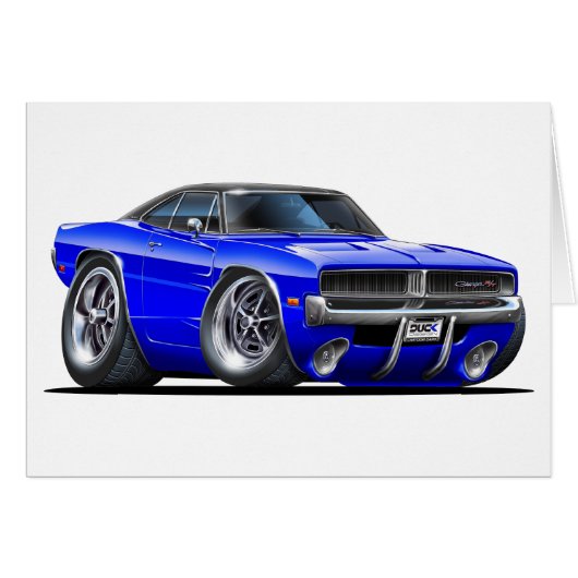 Dodge Charger Blue Car Cards (Front Horizontal)