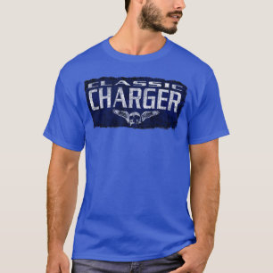 Dodge Charger Blue Classic Winged Skull Eroded Pa T-Shirt