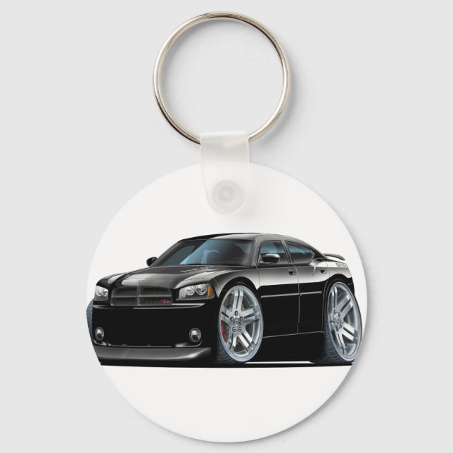 Dodge Charger Daytona Black Car Keychain (Front)