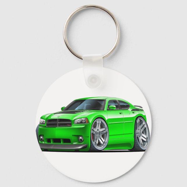 Dodge Charger Daytona Green Car Keychain (Front)
