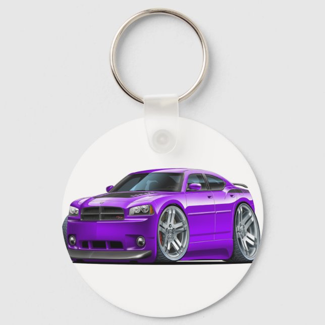 Dodge Charger Daytona Purple Car Keychain (Front)