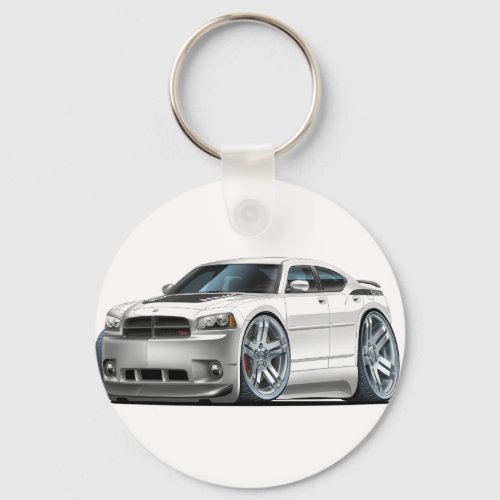 Dodge Charger Daytona White Car Keychain