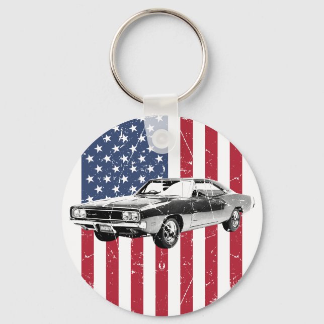 Dodge Charger Muscle Car Keychain (Front)