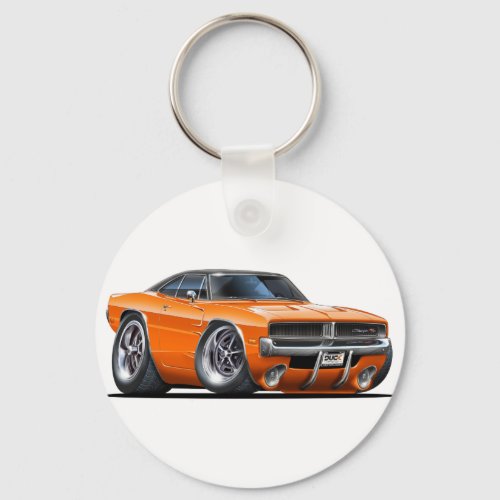 Dodge Charger Orange Car Keychain