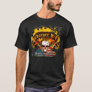 Dodge Charger R/T - Burnout Banner Skull -n- Flag T-Shirt
