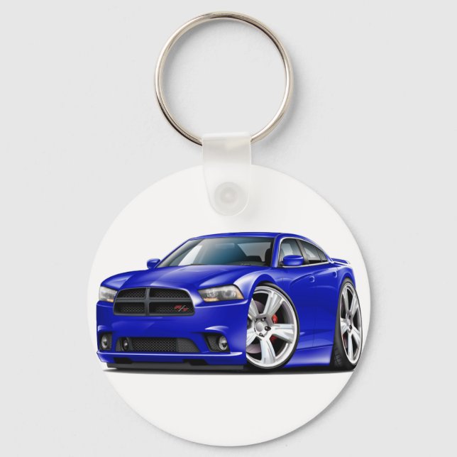 Dodge Charger RT Blue Car Keychain (Front)