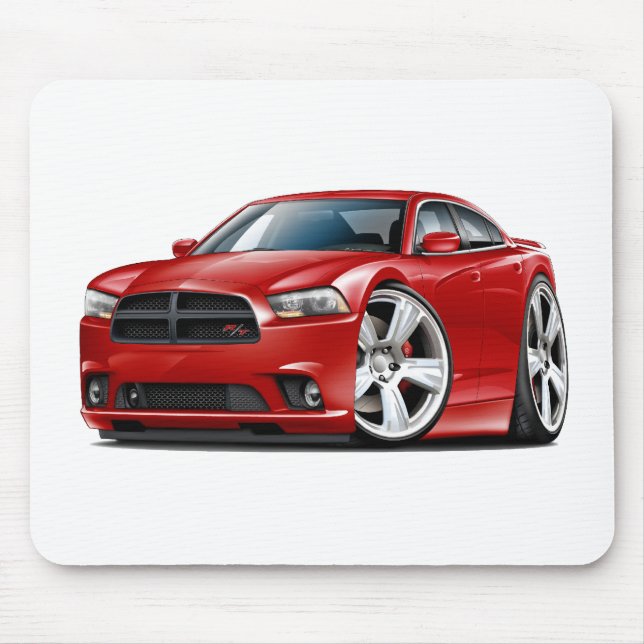 Dodge Charger RT Red Car Mouse Pad (Front)
