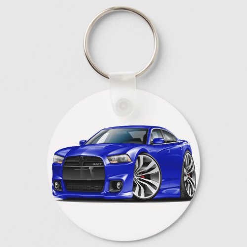 Dodge Charger SRT8 Blue Car Keychain