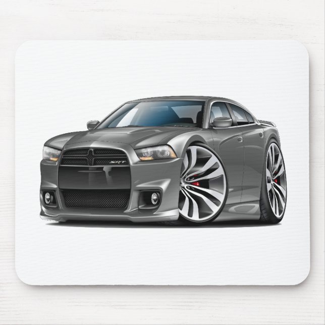 Dodge Charger SRT8 Grey Car Mouse Pad (Front)