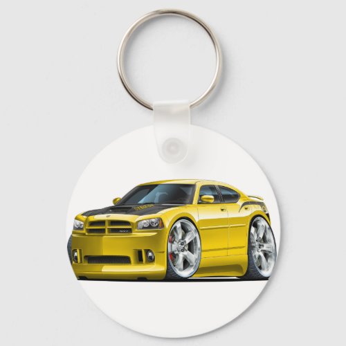 Dodge Charger Super Bee Yellow Car Keychain