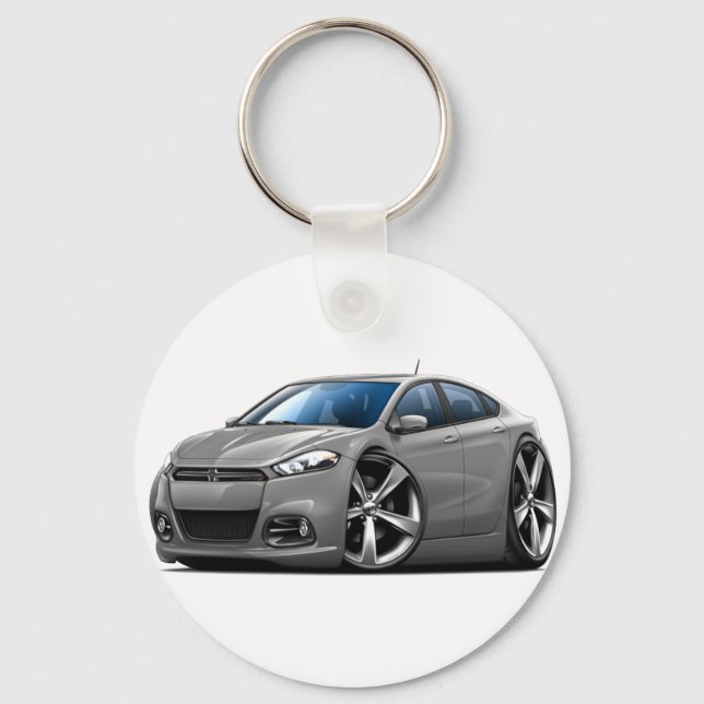 Dodge Dart Grey Car Keychain (Front)