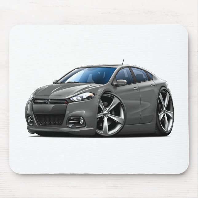 Dodge Dart Steel Grey-Black Grill Car Mouse Pad (Front)