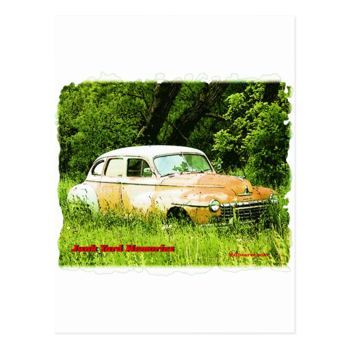 Dodge Junk Yard Car Post Card