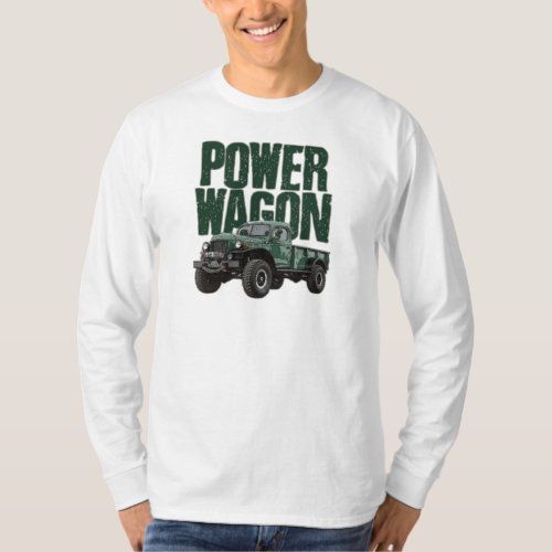 Dodge Power Wagon and text on long_sleeved t_shirt