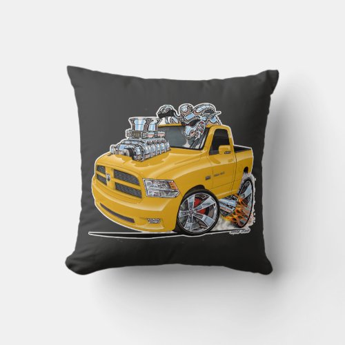 Dodge Ram yellow 1500 pickup Truck Throw Pillow