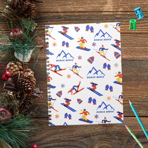 Dodge Ridge California Ski Snowboard Pattern Notebook