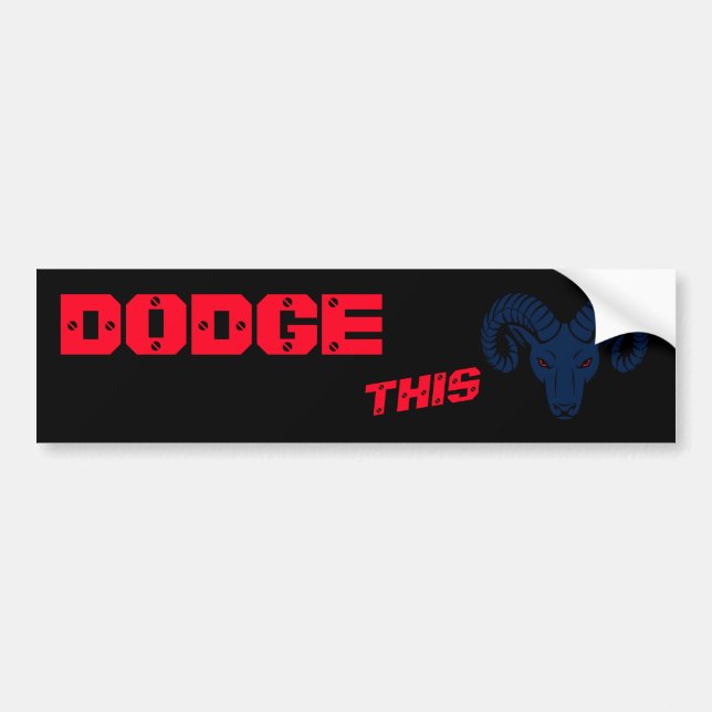 Dodge This Ram Aries Patriotic Blue Pearl Bumper Sticker (Front)