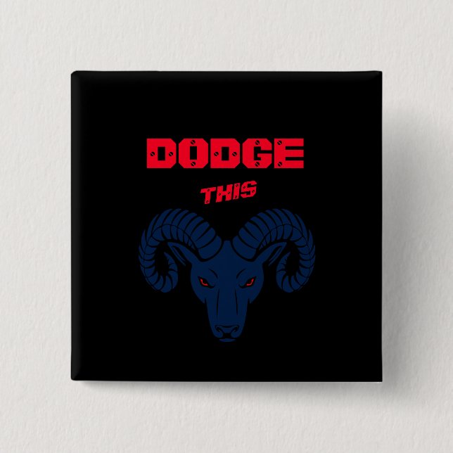 Dodge This Ram Aries Patriotic Blue Pearl Button (Front)