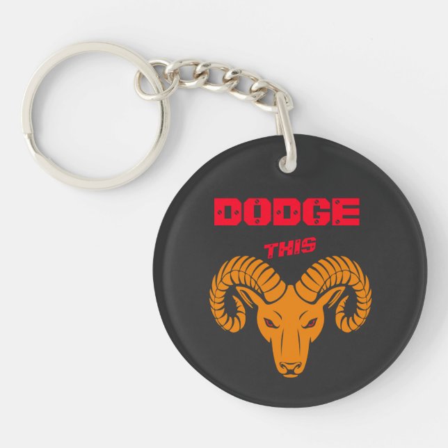 Dodge This Ram Aries Super Orange Sport Keychain (Front)