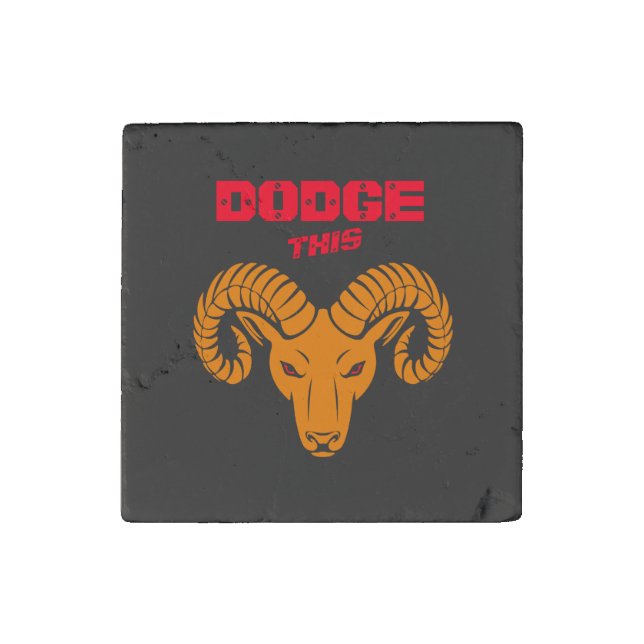 Dodge This Ram Aries Super Orange Sport Stone Magnet (Front)