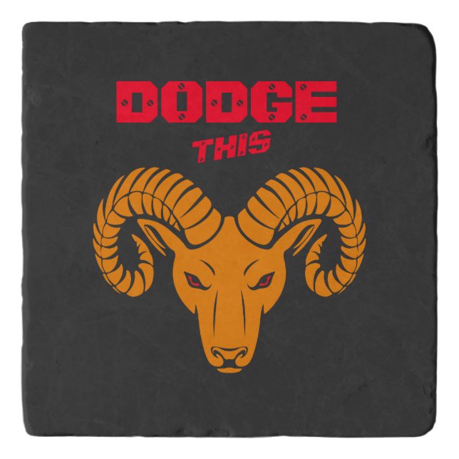 Dodge This Ram Aries Super Orange Sport Trivet (Front)