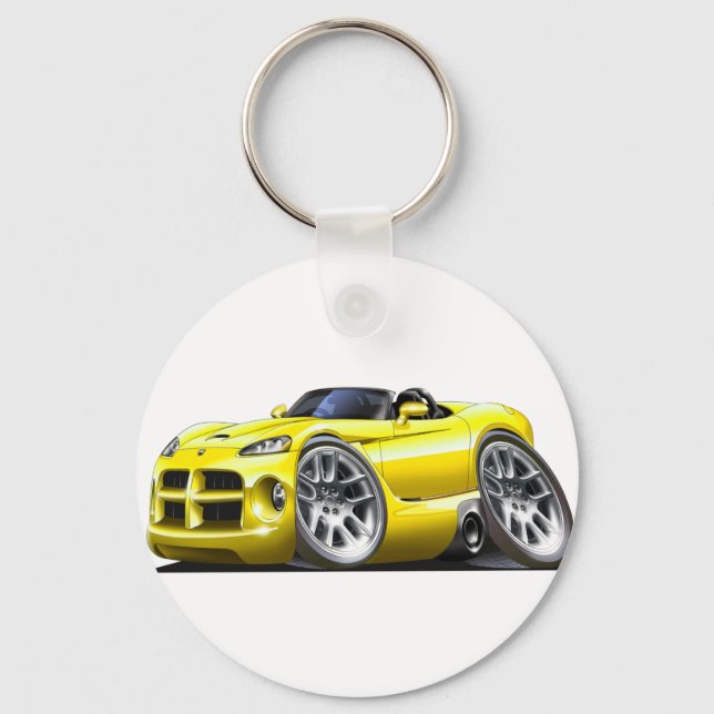 Dodge Viper Roadster Yellow Car Keychain (Front)