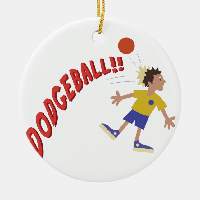 Dodgeball Ceramic Ornament (Front)