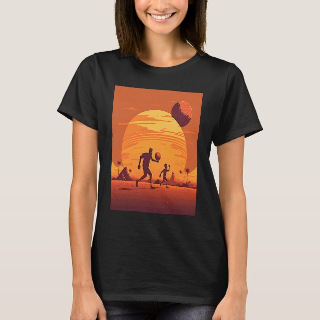 Dodgeball Champion Dad And Child Playing Dodgeball T-Shirt (Front)