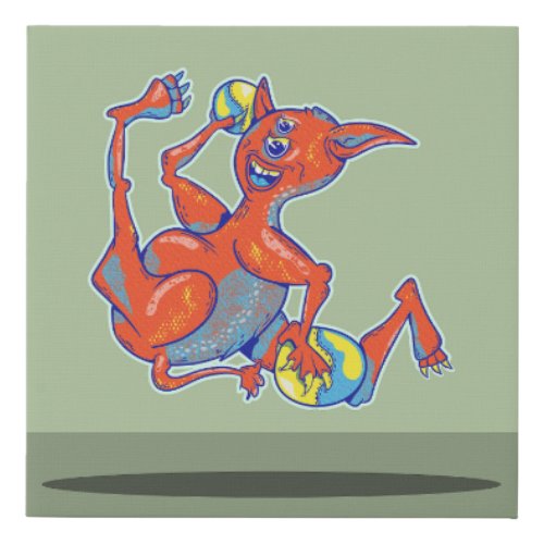 Dodgeball Monster Faux Canvas Print