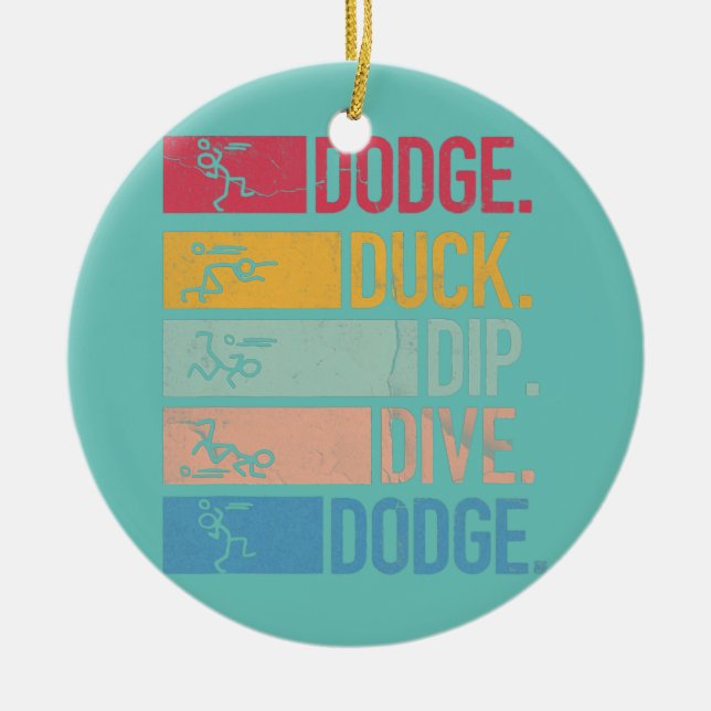 Dodgeball Player Ball Game Dodgeballer Dodge Duck Ceramic Ornament (Front)