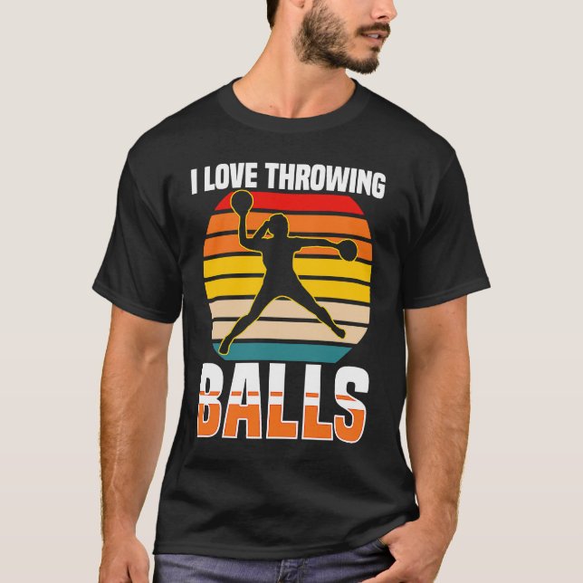 Dodgeball Quote I Love Throwing Balls Dodgeball T-Shirt (Front)