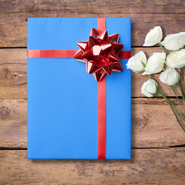 Dodger Blue Solid Color | Classic | Elegant Wrapping Paper (Creator Uploaded)
