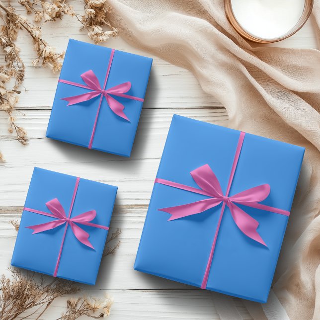 Dodger Blue Solid Color | Classic | Elegant Wrapping Paper Sheets (Creator Uploaded)