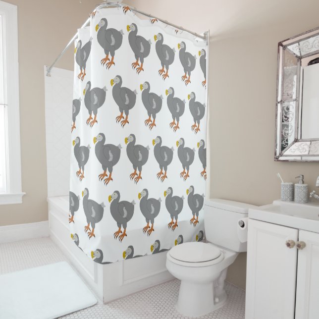 Dodo Bird Design Shower Curtain (In Situ)