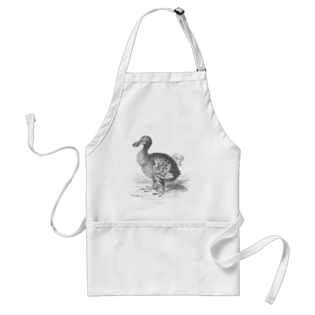 Dodo bird illustration adult apron (Front)