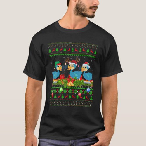 Dodo Bird Lover Xmas Lighting Santa Ugly Dodo Chri T_Shirt