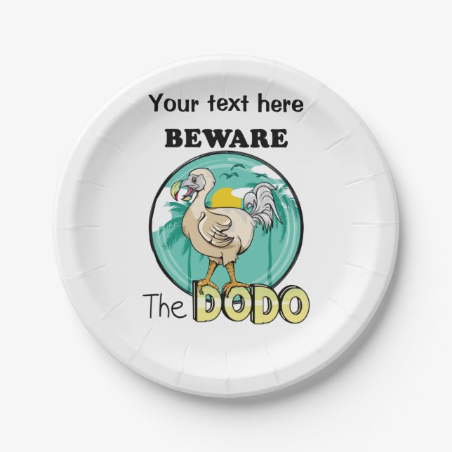 Dodo bird paper plates (Front)